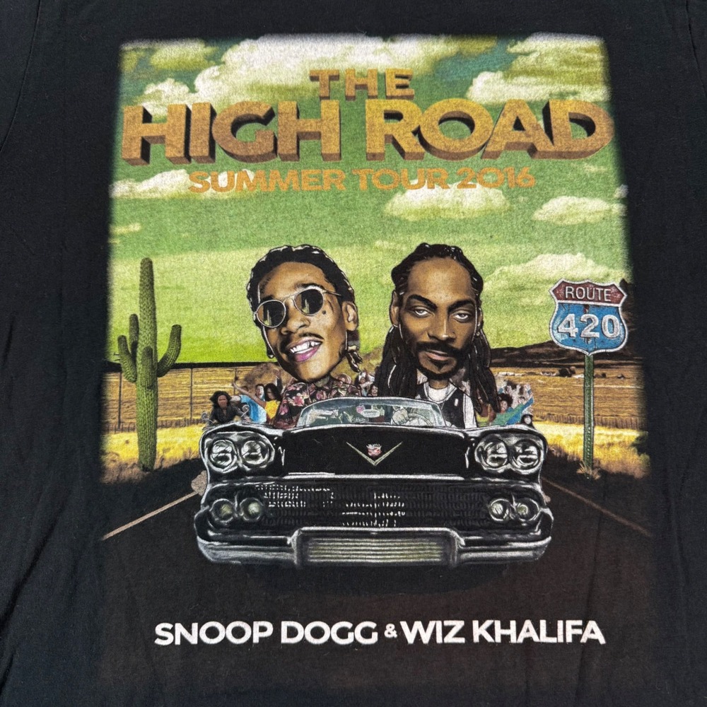Snoop Dogg Wiz Khalifa High Road Summer Tour 2016 T Shirt‎ Mens M - Picture 2 of 6